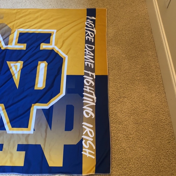 NCAA- NOTRE DAME Tapestry/wall banner- Gold, white, Navy-51x59 inches. Polyester - Picture 3 of 5